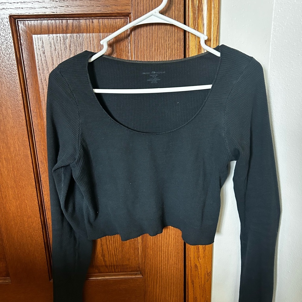 Brandy Melville Black Ribbed Bodysuit